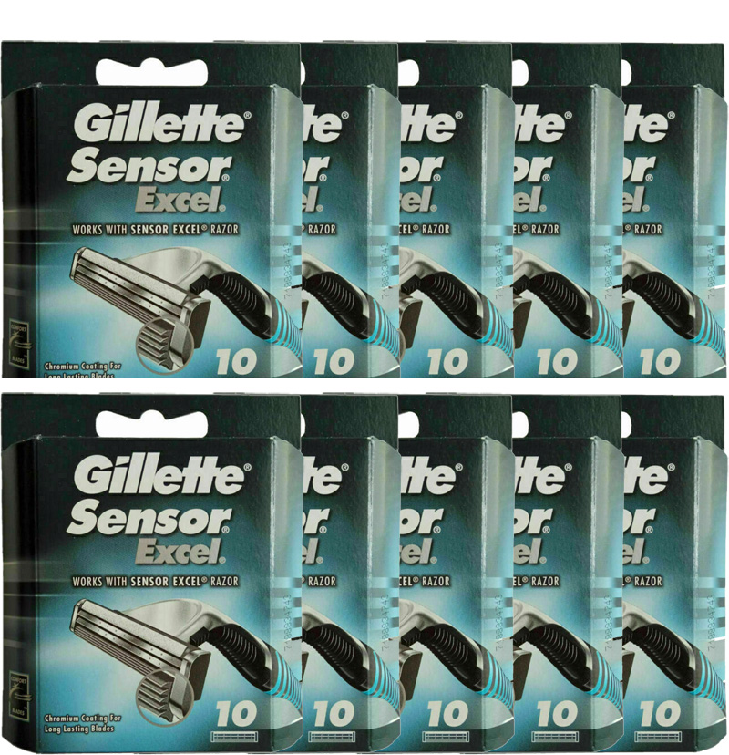 Gillette Sensor Excel Cartridges for Men, 100 Refills