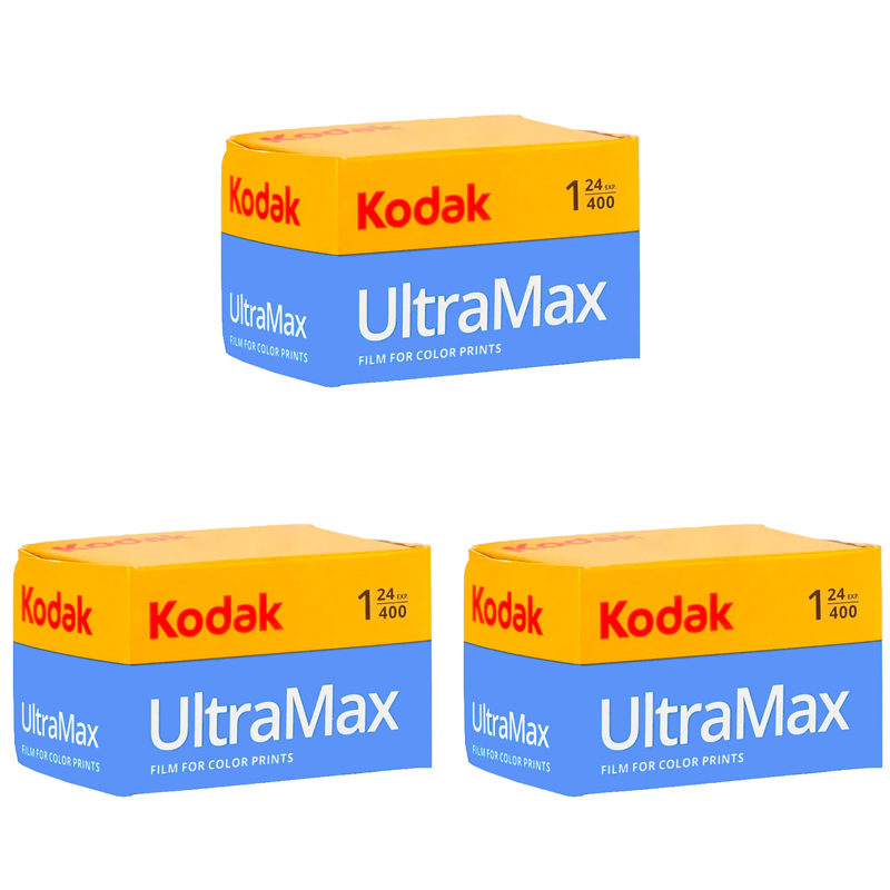 Kodak Ultramax 400 24 Exposure Color Negative 35mm Film, 3 Rolls