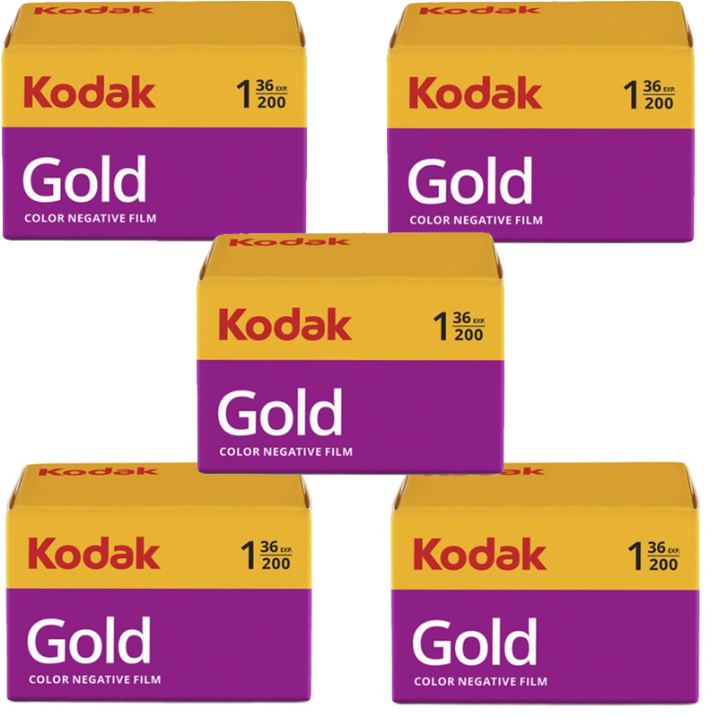 Kodak Gold 200 36 Exposure Color Negative 35mm Film, 5 Rolls