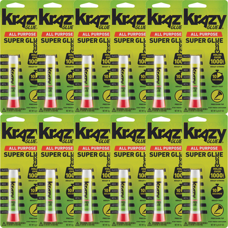 Krazy Glue All Purpose Fast Drying Glue, .07 oz, 12 Tubes