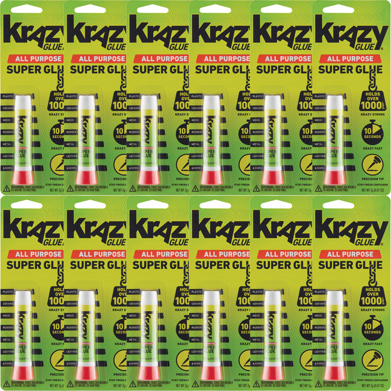 Krazy Glue All Purpose Fast Drying Glue, .07 oz, 12 Tubes