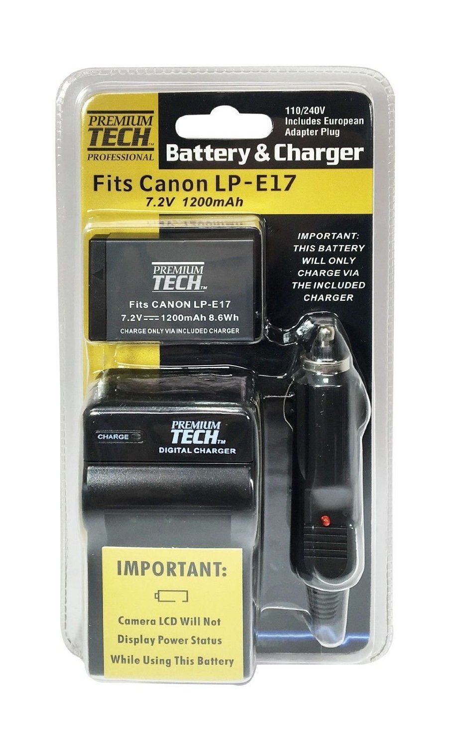 Premium Tech PTLPE17 Battery and Charger for Canon T6i, T6s SLR Camera