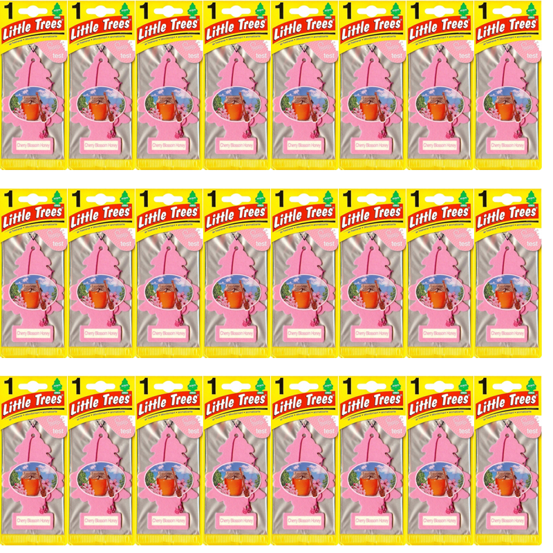 Little Trees Cherry Blossom Honey Scent Car and Home Air Fresheners, 24 Count