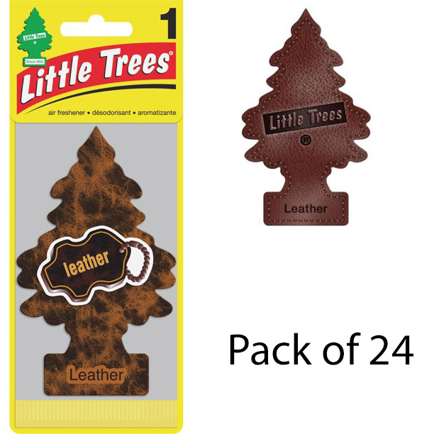 Little Trees Leather Scent Hanging Air Fresheners, 24 Count