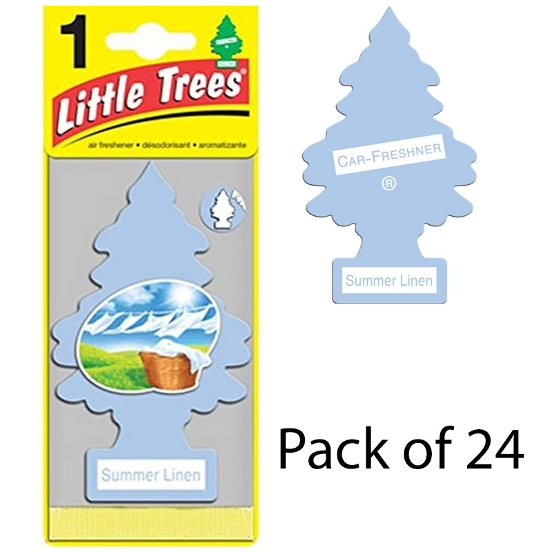 Little Trees Summer Linen Scent Hanging Air Fresheners, 24 Count
