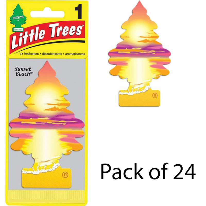 Little Trees Sunset Beach Scent Air Fresheners, 24 Count
