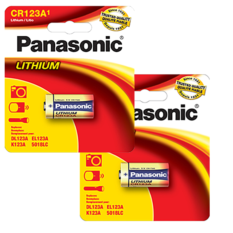 Panasonic CR123 CR123A 3V Lithium Battery (2 Pack)