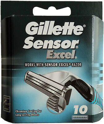 Gillette Sensor Excel Cartridges for Men, 10 Refills