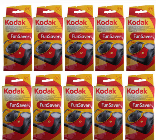10x Kodak Disposable Camera FunSaver Flash 35mm Film One Time Use 