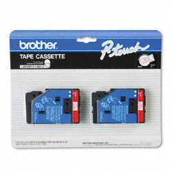Brother TC-21 2 Pack Red on White Laminated Tape Cartridge