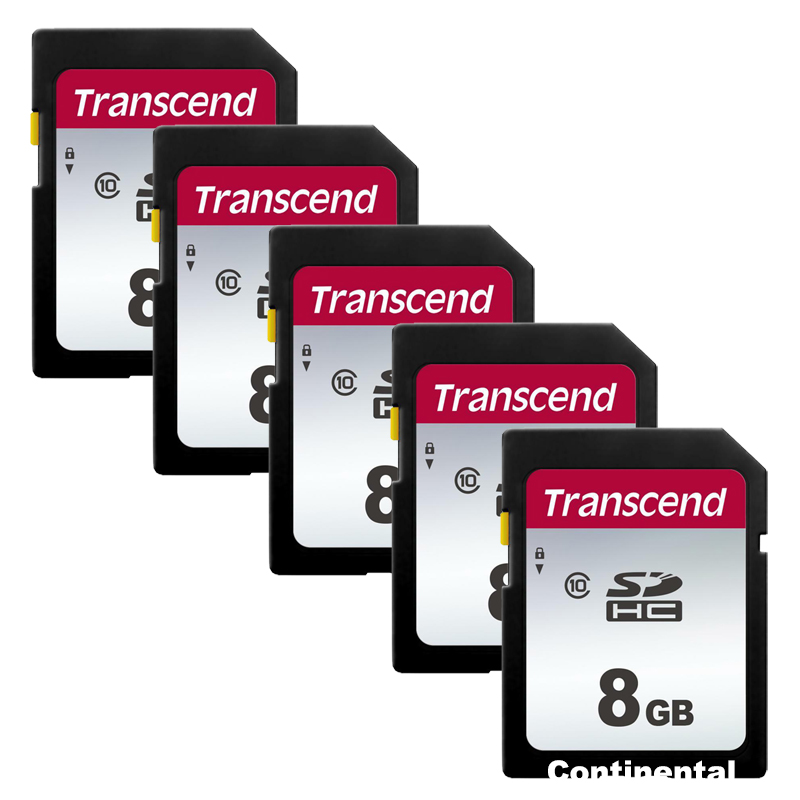 Transcend 8GB 300S 4GB Class 10 SDHC Memory Card, 5 Pack